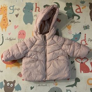 Zara 6-9M girls winter jacket (light pink)